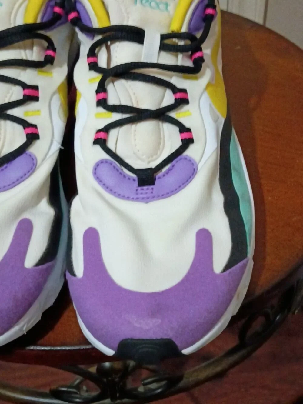 Nike Women's Air Max 270 'Bright Violet' React Dynamic Yellow AT6174-101 Size 9
